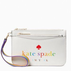 New Kate Spade All Love Wristlet Set 3-in-1 Rainbow White Multi